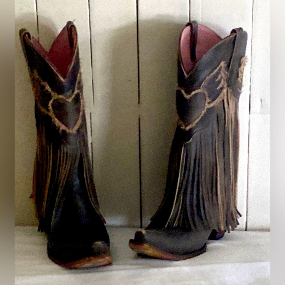 The Dreamer Fringe Boot-Crackle Brown